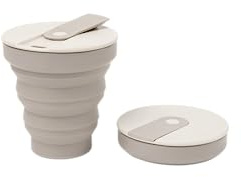HUNU Faltbare Kaffeetasse mit Deckel, BPA-frei, faltbare Espressotasse aus Silikon für heiße Getränke, auslaufsicherer, wiederverwendbarer Taschen-Kaffeebecher, tragbarer Reisebecher oder