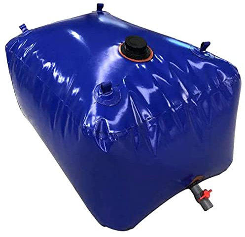 EUPXRHY Faltbarer Wasserblase mit Wasserhahn, Dicke und Haltbare Flexibler WasserspeicherbehäLter mit Großer Kapazität, Wear Resistance Wassertank Wasserbehälter Garten,Blau,1000L (1.5x1x0.7m)