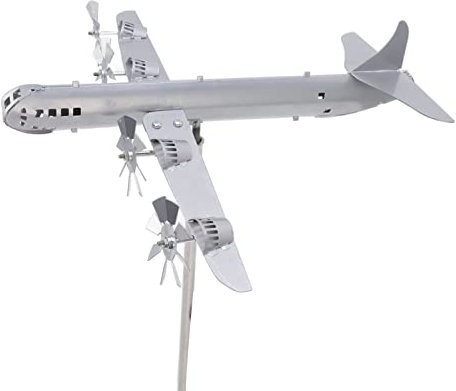 Hztyyier Flugzeug Wind Skulptur Windmühle Flugzeug Dekoration Rotation Metall Edelstahl für Dekorative Dekoration Garten Windig
