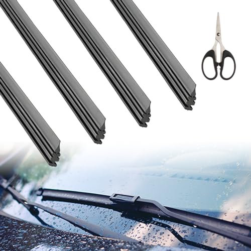 4 Pezzi Gomma Universale per Tergicristalli, 650mm Gomme per Tergicristallo di Ricambio, Gomma Tergicristallo Universale, Gomme di Ricambio per Tergicristalli, Ricariche per Spazzole Tergicristallo