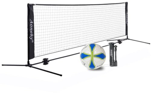 Aoneky Tragbares Fußball-Tennis-Set, 3 m, mit Netz und Ball