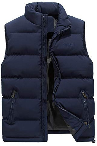 LOIJMK äRmellose Steppweste Rollkragen ReißVerschluss Schwarz Weste Herren Winter Warme Arbeitsweste ReißVerschlusstaschen Angelweste Slim Fit Multifunktionsweste Baumwollwesten