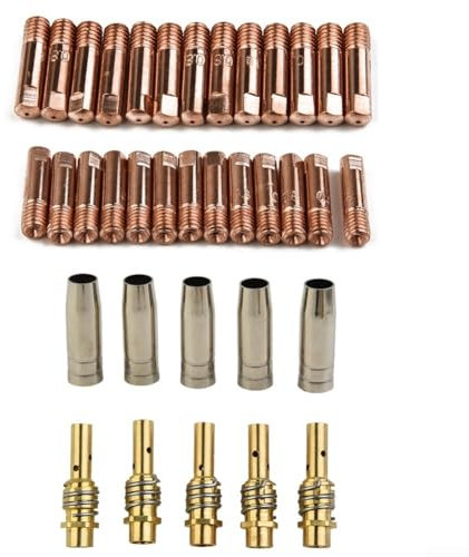 Komplettes Set mit 38 Stück MB15 MIG Schweißbrenner-Verbrauchsmaterial-Halter, konische Gasdüse