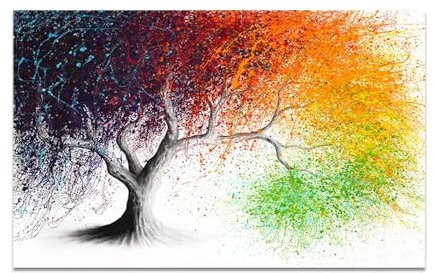 NXMYDBD Schöne Wandkunst, Leinwandplakate und -drucke, bunte Baumpflanzenbilder, Wandgemälde für die Wohnzimmerdekoration, 40 x 60 cm (16 x 24 Zoll), ungerahmt