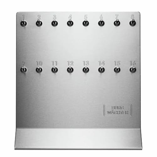 Burg-WÄCHTER Panel portallaves para Cajas Fuertes, Tablero p. Llaves con 16 Ganchos, Acero Inoxidable, Robusto y Duradero, 300 × 280 mm, SB 700/16 NI, Plateado
