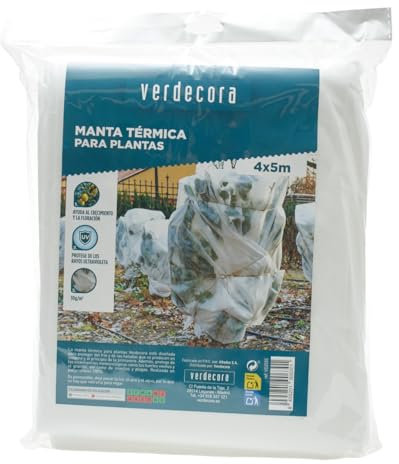 verdecora Manta Térmica 30g 4x5m | Protección contra Heladas y Frío para Plantas | Ligera y Resistente | Ideal para Huertos y Jardines