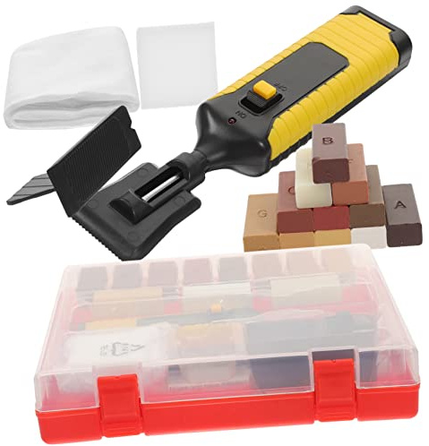 Levemolo Wood Floor Repair Kit Dritac with 11 Wax Blocks for Fast Heating and Rebuild for Laminate and Hardwood Floor Scratch Repair Restoration in Kitchen and Living Areas