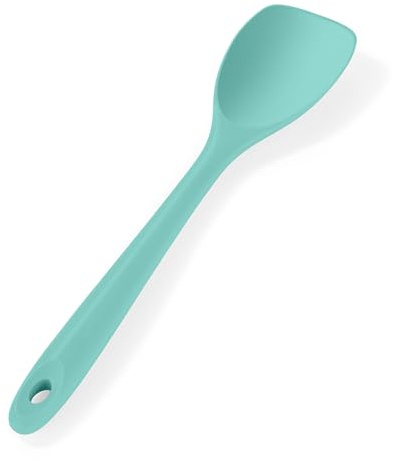 U-Taste Silicone Spoon Spatula, 315℃ Heat Resistant, 28cm, Aqua Sky | Flexible Seamless Spoonula Non-Stick Kitchen Scraper with Wide Scoop Shape for Flipping Stirring Mixing Scraping Serving