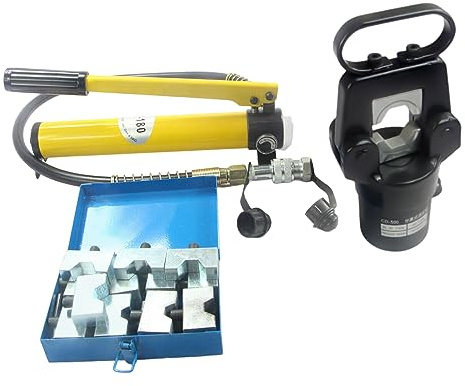 Hydraulische Crimpzange mit 20-Tonnen-Kopf, Crimpwerkzeug für Kabel, Drahtseile, 16 – 400 mm², Sechskant-Begrenzungsdruck, Crimpbereich, Stahl 16 – 400 mm², Aluminium 16 – 400 mm², 360 ° drehbar