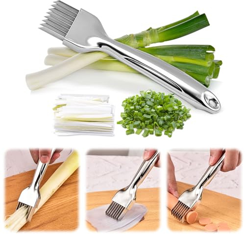 Shred Silk the Knife, coltello in acciaio inox per affettare verdure, cipolla e aglio, tritatutto per alimenti (8 lame)
