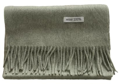 YsRoad Sciarpa Donna - Sciarpa Lunga Calda in Pura Lana con Frange per Primavera e Autunno170x30cm Beige Blu Verde Viola Marrone GialloRosaGrigioNero