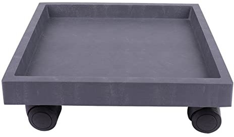Portavaso con ruote per piante in vaso, grigio, 32 cm, supporto su ruote, supporto mobile per fioriera, carrello per piante in vaso, supporto per interni ed esterni