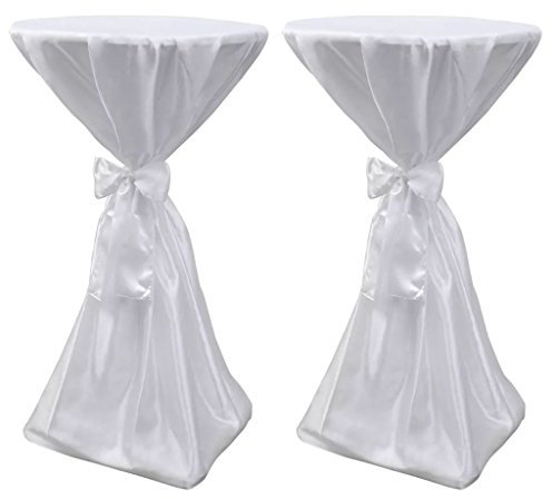 Xichuzi 2 x Tischhusse Stehtischhusse weiß 80 cm, Stehtisch Hussen, Stehtischhussen, Husse Für Stehtisch, Stretchhusse, Bistrotisch Hussen