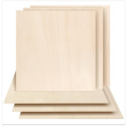 Dofiki 30 Stück Birkensperrholz 400x400x3mm Laserfähig Sperrholaplatte, Holzbretten zum Laserschnitt, Lasergravur, Brandmalerei, Modellbau usw, Birken Sperrholz (30 Stück, 400x400x3mm)