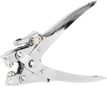 5 mm Öse Loch Puncher, Metall Handheld Manuelle Grobe Zange Stanzwerkzeug mit Einstellbarer Tiefe Mühelos Stoßen Nicht-Rutsch-Griff, für Tags, Papier, Karton