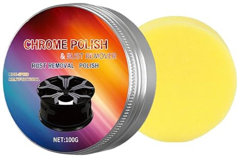 Lucidatura cromata – Detergente per metalli e lucidatura, finitura lucida | 100 G ad alte prestazioni multiuso lucidante, detergente, restauratore e agenti protettivi per metallo, alluminio, cromo