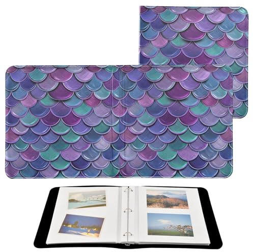 JUMBEAR Álbum de fotos grande autoadhesivo con 20 páginas, álbum de recortes para boda, familia, bebé, vacaciones, hermosas escamas de sirena coloridas