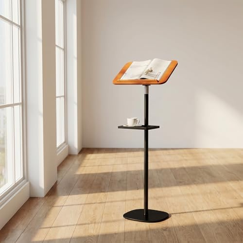 uyoyous Supporto per libro, altezza regolabile 90-130 cm con vassoio, supporto per lettura da 1,3 metri, espositore per spartiti, ricette, tablet