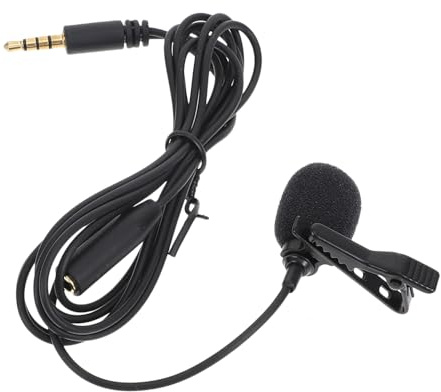 BESPORTBLE Schwarzes Tragbares Ansteckmikrofon aus Abs mit Clip Professionelles Lavalier Mikrofon für Interviews und Aufnahmen Frequenz 20hz-20khz Rauschunterdrückung ≥60db