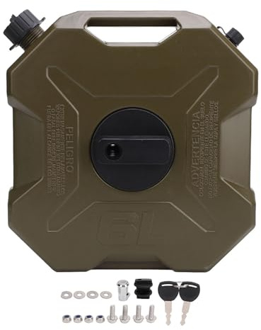 Tank de Torvex, contenedor de almacenamiento de gasolina 6L 1.6 galones compatibles con CAR de motocicleta de vehículos fuera de carretera UTV ATV, bote de gas de repuesto (Abdominales)