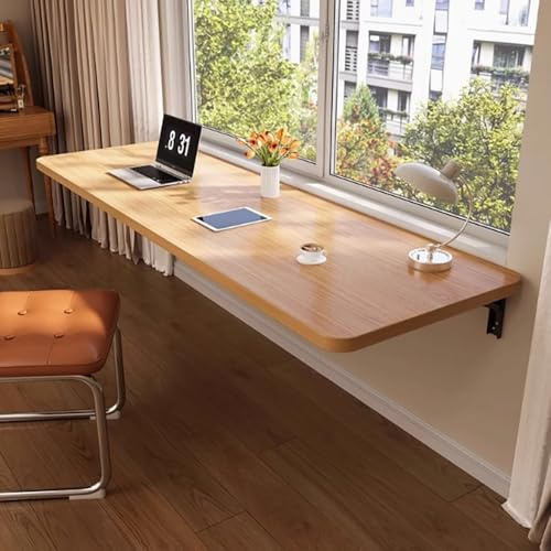 Tavolo pieghevole da parete per piccoli spazi, scrivania compatta per cucina, sala da pranzo e studio, banco da lavoro galleggiante per computer con staffe, scrivania a scomparsa (100 x 30 cm)