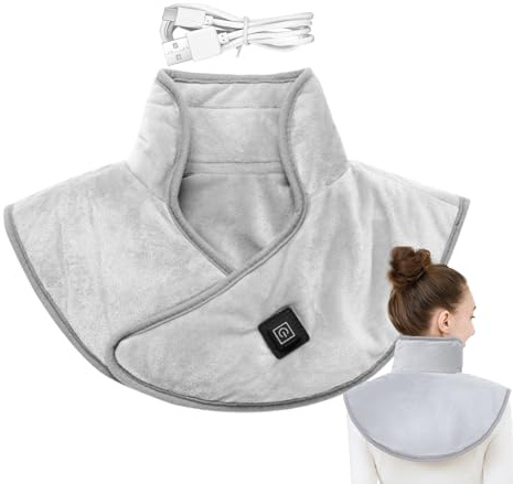 Borsa dell'acqua calda cervicale elettrica – Sciarpa elettrica USB per spalle e nuca, sciarpa calda morbida con 3 livelli di riscaldamento per e anziani, casa, ufficio, auto, viaggio all'aperto