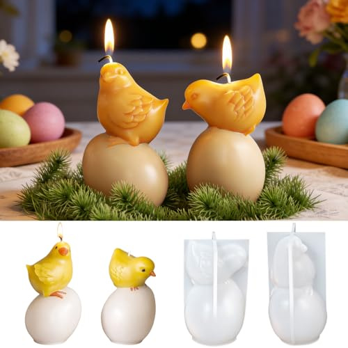 Silikonformen Gießformen Ostern,2 Stück 3D Eierform Ostereierform,Silikonformen Ostern,Silikonform Osterei,GießformenOstern,Gips Gießform Ostern,Diy Silikonform für Bastelarbeiten, Gips, Kerzen