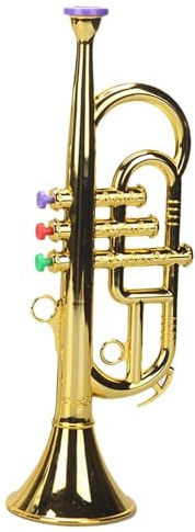 Trumpet Leksaksinstrument för barn: horn musik vind druvspel för nybörjare, spel leksaker DEE aktivitet lärande simulerad mässing melodi, he