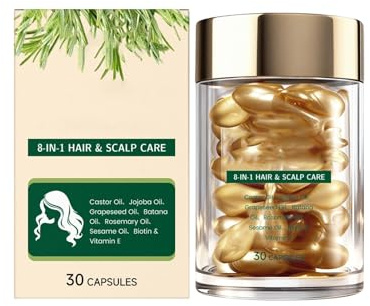 30ML Hair Vitamin Serum Capsule, Hair Treatment Serum, for Hair Repair and Care, Improves Dryness and Frizz, Making It Soft, Gentle, Moisturizing, Smooth And Lustrous