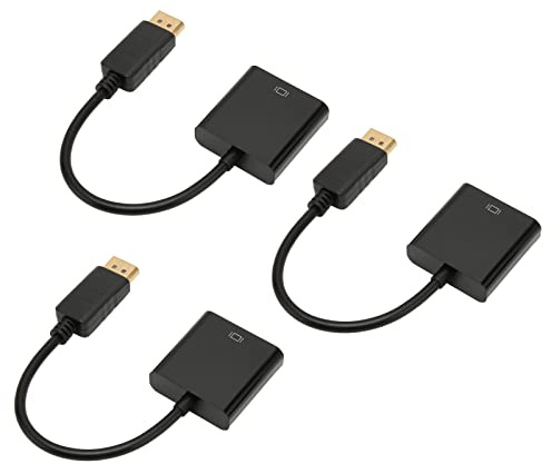 AMONIDA DisplayPort Till DVI-adapter 3st Högpresterande Mini Till DVI-kabel för PC Laptop och Projektorer 1080P