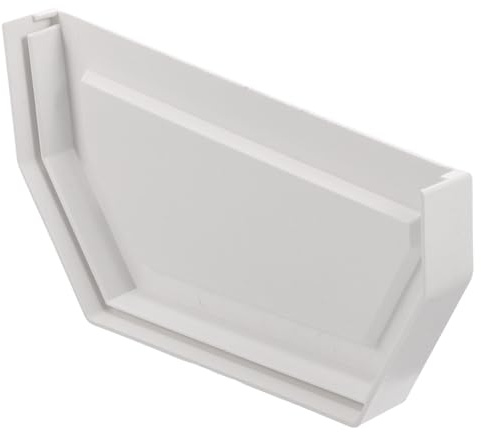 ERINGOGO Tappo Terminale Doppio in Pvc per Grondaia Bianco, e Anti-intasamento, Accessorio Semplice e Pratico per Canaline Pluviali