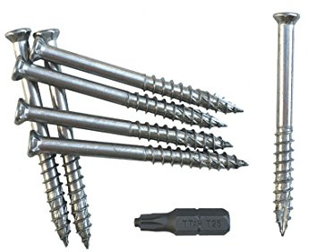 100 St. - 5,5x50mm A4 Terrassenschrauben Edelstahl Torx TX 25 rostfrei