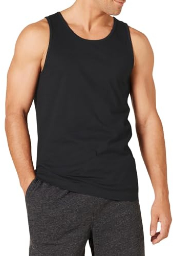 Amazon Essentials Herren Leichtes, Schnelltrocknendes und Feuchtigkeitsableitendes Gym-Tanktop aus Tech Stretch, Schwarz, M