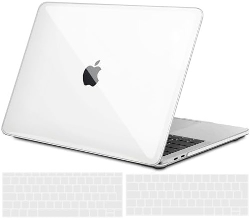 TECOOL Hülle Kompatibel mit MacBook Pro 13 Zoll 2016-2022 (M2 M1 A2338/A2289/A2251/A2159/A1989/A1706/A1708), Ultradünne Schutzhülle Hartschale Case mit Tastaturschutz (EU), Kristall Transparent | A2338 A2289 A2251 A2159 A1989 A1706 A1708, Ultradünne Schutzhülle, Snap-on Hardcase, 2 St. EU Tastaturschutz