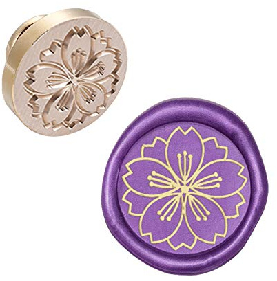 CRASPIRE Wax Seal Stempelkopf Kirschblüten Abnehmbare Versiegelung Messing Stempelkopf Für Kreative Geschenkumschläge Einladungskarten Dekoration