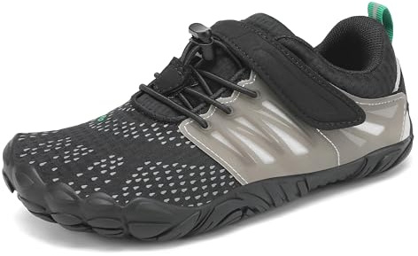 SAGUARO Barfotaskor barn utomhus sport barfota skor för pojkar flickor storlek 24–36, Ny svart, 35 EU