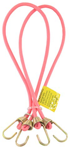 Marcobrothers Mini tendeur multifonction avec crochet en acier pour bâches, tentes, accessoires de camping et accessoires de stationnement automobile (35,6 cm x 2, rose)