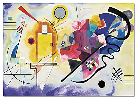 Giallobus - Quadro - Vassily Kandinsky - Giallo rosso e blu - Vetro acrilico - 140x100 - Pronto da appendere - Quadri moderni per la casa