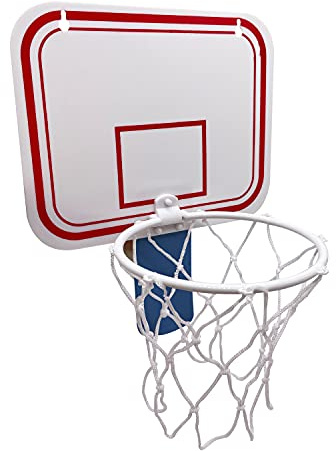 Mini Basketball Hoop No Drilling Basketball Gate for Rubbish Bin Indoor and Outdoor Basketball Backboard Basket for Door and Wall Mounting (Blue)