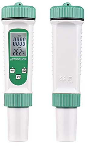 Hancaner Digitale Wasserqualität Tester 6 in 1 Multifunktions-Wassermengenmonitor PH/EC/TDS/SALT/S.G/Temperatur Tragbares Testmessgerät Analysator für Trinkwasseraquarium Hydrokulturlabor