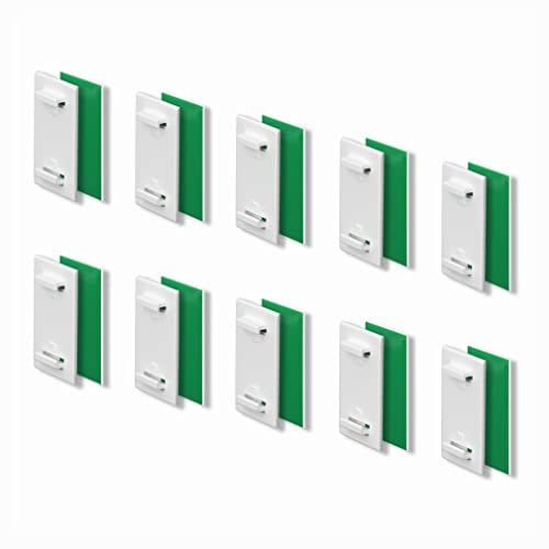 KLEMMFLEX Klebehalter 10 Stück, kurz, für Klemmfix Rollo, Doppelrollo, Duo-Rollo, ohne Bohren, zum Kleben, als Zubehör, Ersatzteil für die Befestigung am feststehenden PVC-Fenster, Balkontür