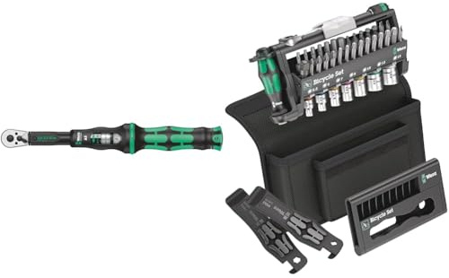 Wera 05075604001 Click-Torque A 5 Drehmomentschlüssel mit Umschaltknarre, 1 W, 1 V, 1/4 Vierkant, 2.5-25 Nm & 05004172001 Bicycle Set 3, Fahrrad Steckschlüsseleinsatz Satz mit Bit Ratsche, 41-teilig