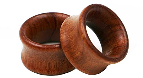 Beydodo Ecarteur d Oreilles 16mm, Piercing Tunnel Bois 2 Pièces Marron Plug Tunnel Écarteur 5/8 inch