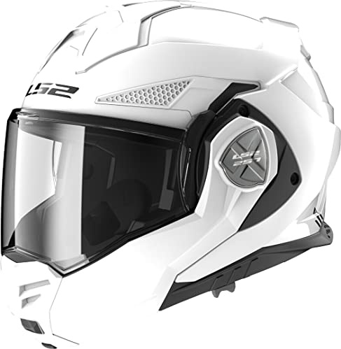 LS2, klapphelme motorrad ADVANT X solid white, XXL | Pinlock Max Vision vorbereitet
