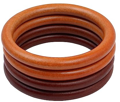 VOANZO 4 STÜCKE 2 Farben Holz Runde Form Geldbörse Griff Taschengriff Ersatz für handgefertigte Taschen Handtaschen Geldbörse Griffe 4,7 Zoll