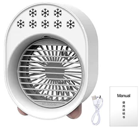 RAHYMA Air Conditioner Fan Micro USB Silent Cooling Fan Air Cooler Fan 5V 1A Colorful Night Light Green/112 (Color : White)
