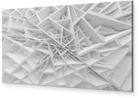 murando - Akustikbild 3D Effekt Bilder Akustikschaum Hochleistungsschallabsorber Schallschutz Leinwand 1 tlg Wandbild Raumakustik Schalldämmung grau weiß a-B-0039-b-a