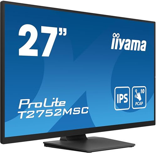 iiyama Prolite T2752MSC-B1 68.6cm 27 IPS LED Monitor FullHD 10 Punkt Multitouch optisch gebondet kapazitiv HDMI DP USB3.2 7H Anti-Fingerprint schwarz