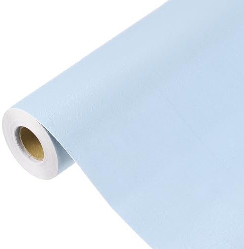 QUARKZMAN Papier Peint Bleu Ciel de 1000x40cm, Adhésif et Amovible, Papier Peint Uni en Vinyle Autocollant pour la Décoration Murale