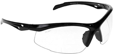 Bifocal Safety Glasses Model 9000, Semi-Rimless, Wraparound Lens, 4 Lens Colours, 5 Magnifications, ANSI Z87.1-2003 Z87 Compliant